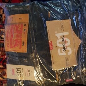 NWT Mens Dark Blue 38x32 Levi 501 Jeans